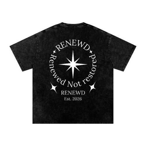 Snow Washed Oversized Cotton T-Shirt