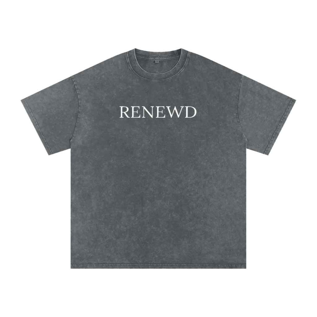 Snow Washed Oversized Cotton T-Shirt